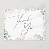 Whimsical Greenery en Gold Wedding Hartelijk dank Briefkaart (Voorkant)