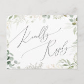 Whimsical Greenery en Gold Wedding RSVP Briefkaart (Voorkant)