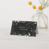 Whimsical Greenery en Gold | Zwart/wit gevouwen (Achterkant)