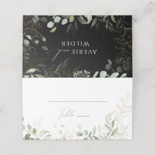 Whimsical Greenery en Gold   Zwart/wit gevouwen