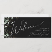 Whimsical Greenery Gold Black Seating Chart Header (Voorkant)