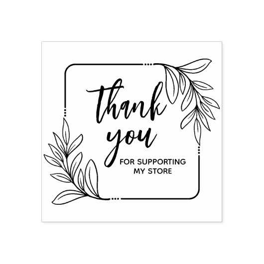 Whimsical Greenery Handmade Bedankt Rubberstempel (Afrduk)