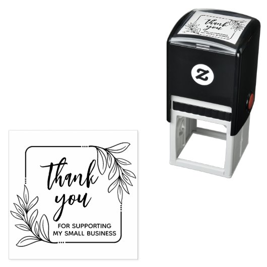 Whimsical Greenery Handmade Bedankt Zelfinktende Stempel (In situ)