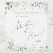 Whimsical Greenery | Matron of Honor-voorstel Wijn Etiket (Enkel label)