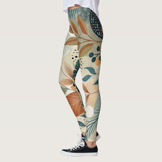Whimsical Greenery Moderne Botanische Boho Legging (Links)