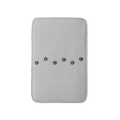 Whimsical Grey and Black Kat Paw Print Bath Mat (Voorkant Verticaal)