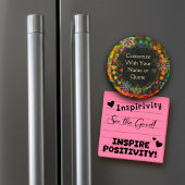 Whimsical Groene Bloemen Plezier Pas uw eigen aan Magneet