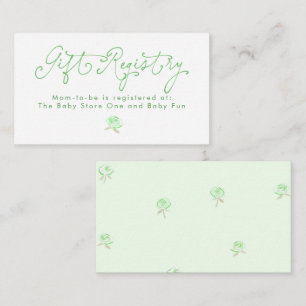 Whimsical groene bloemrijke cadeau registratie min informatiekaartje