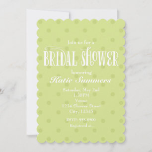 Whimsical Groene Polka BRIDAL DOUCHE Uitnodiging