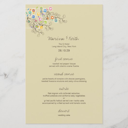 Whimsical Groovy Flower Garden Chic Wedding Party (Voorkant)