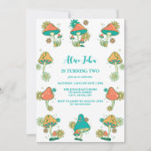 Whimsical Groovy Psychedelic Mushroom Verjaardag Kaart (Voorkant)