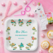 Whimsical Groovy Psychedelic Mushroom Verjaardag Papieren Bordje (Feest)