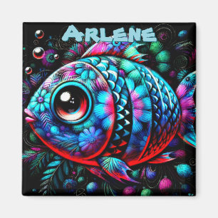 Whimsical Grote-Ogen Vis Nautilus Gepersonaliseerd Magneet