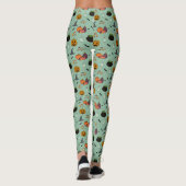 Whimsical Halloween Design Leggings, pompoenen vle Leggings (Achterkant)