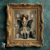 Whimsical Halloween Fairy op het toilet met decoup Tissuepapier