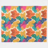 Whimsical Halloween Fall laat een naadloos patroon Fleece Deken (Voorkant (Horizontaal))