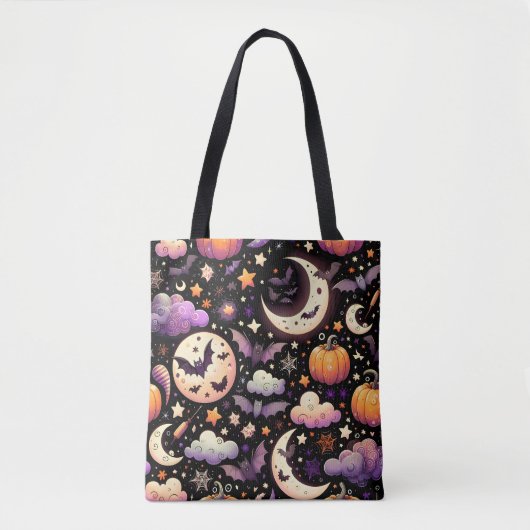 Whimsical Halloween Night Sky Pattern Draagtas (Voorkant)