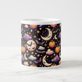 Whimsical Halloween Night Sky Pattern Extra Grote Beker (Voorkant)
