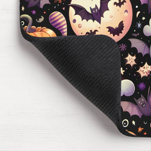 Whimsical Halloween Night Sky Pattern Muismat (Hoek)