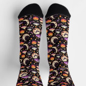 Whimsical Halloween Night Sky Pattern Sokken (Top)