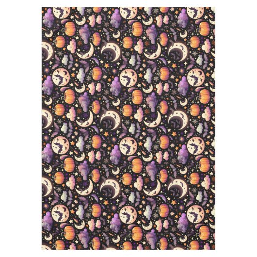 Whimsical Halloween Night Sky Pattern Tafelkleed (Voorkant)