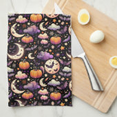 Whimsical Halloween Night Sky Pattern Theedoek (Quarter Fold)