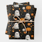 Whimsical Halloween Schattigee Ghosts & Pumpkins O Inpakpapier Vel (In situ)