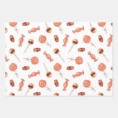 Whimsical Halloween Snoep and Skulls Pattern Inpakpapier Vel (Voorkant 2)