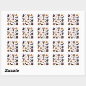 Whimsical Halloween Sticker Sheet – Cute Ghosts (Feuille)