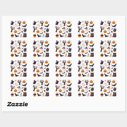 Whimsical Halloween Sticker Sheet – Cute Ghosts (Feuille)