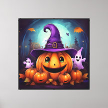 Whimsical Halloween wandkunst 40x40 inch