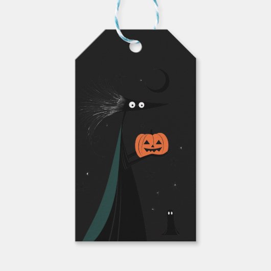 Whimsical Halloween Witch Gift Label - 3 kleuren Cadeaulabel (Voorkant)