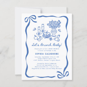 Whimsical Hand Drawn Baby shower Brunch Briefkaart