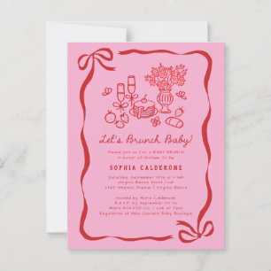 Whimsical Hand Drawn Baby shower Brunch Briefkaart