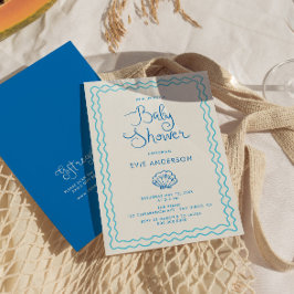 Whimsical Hand Drawn Beach Baby shower Kaart