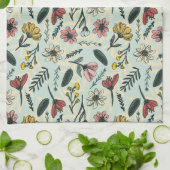 Whimsical Hand-Drawn Bloemen Keuken Handdoek (Gevouwen)