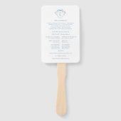 Whimsical Hand Drawn Blue Wedding Detail Kaarten Handwaaier (Voorkant)