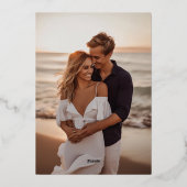 Whimsical Hand Drawn Bow Frame Save the Date Folie Uitnodiging (Achterkant)