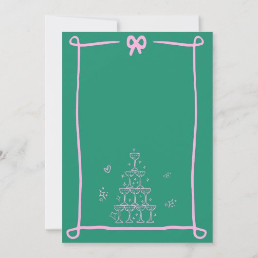 Whimsical Hand Drawn Bow Scribble Sla de datum op Kaart (Achterkant)