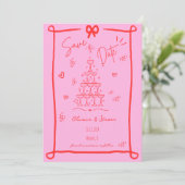 Whimsical Hand Drawn Bow Scribble Sla de datum op Kaart (Staand voorkant)