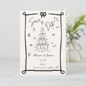 Whimsical Hand Drawn Bow Scribble Sla de datum op Kaart (Staand voorkant)