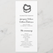 Whimsical Hand-Drawn Cake Mariage Flat Programme (Devant)