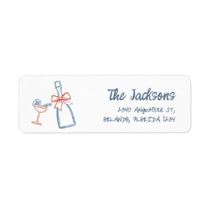 Whimsical Hand Drawn Christmas Return Adres Etiket