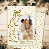 Whimsical Hand-Drawn Christmas Tree Arch Photo Feestdagenkaart