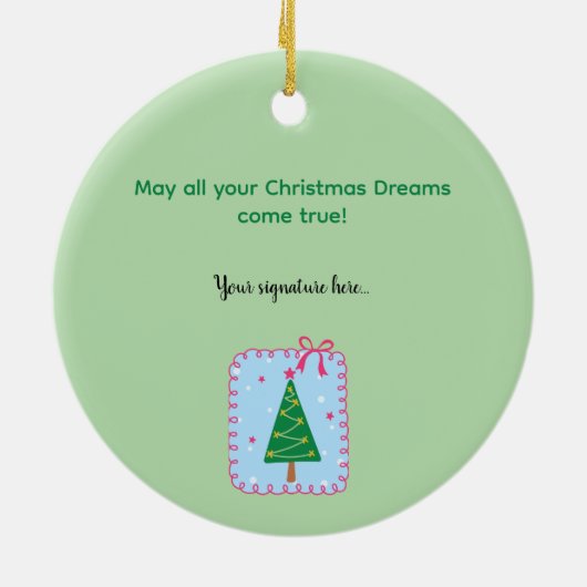 Whimsical Hand-Drawn Christmas Tree Holiday Keramisch Ornament (Achterkant)