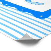 Whimsical Hand-Drawn Coquette Blue Bow Art Poster (Hoek)