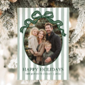 Whimsical Hand Drawn Coquette Bow Family Photo Feestdagenkaart