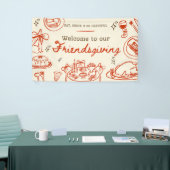 Whimsical hand drawn cute friendsgiving banner (Beurs)