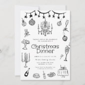 Whimsical Hand Drawn Dinner Party Kaart (Voorkant)