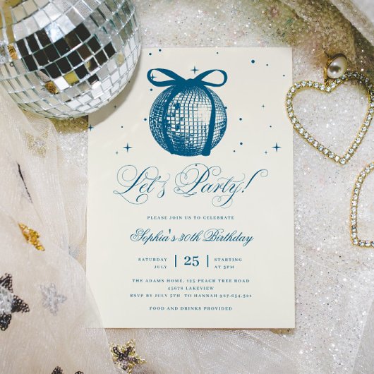 Whimsical Hand Drawn Disco Blauw Elke Leeftijd Ver Kaart